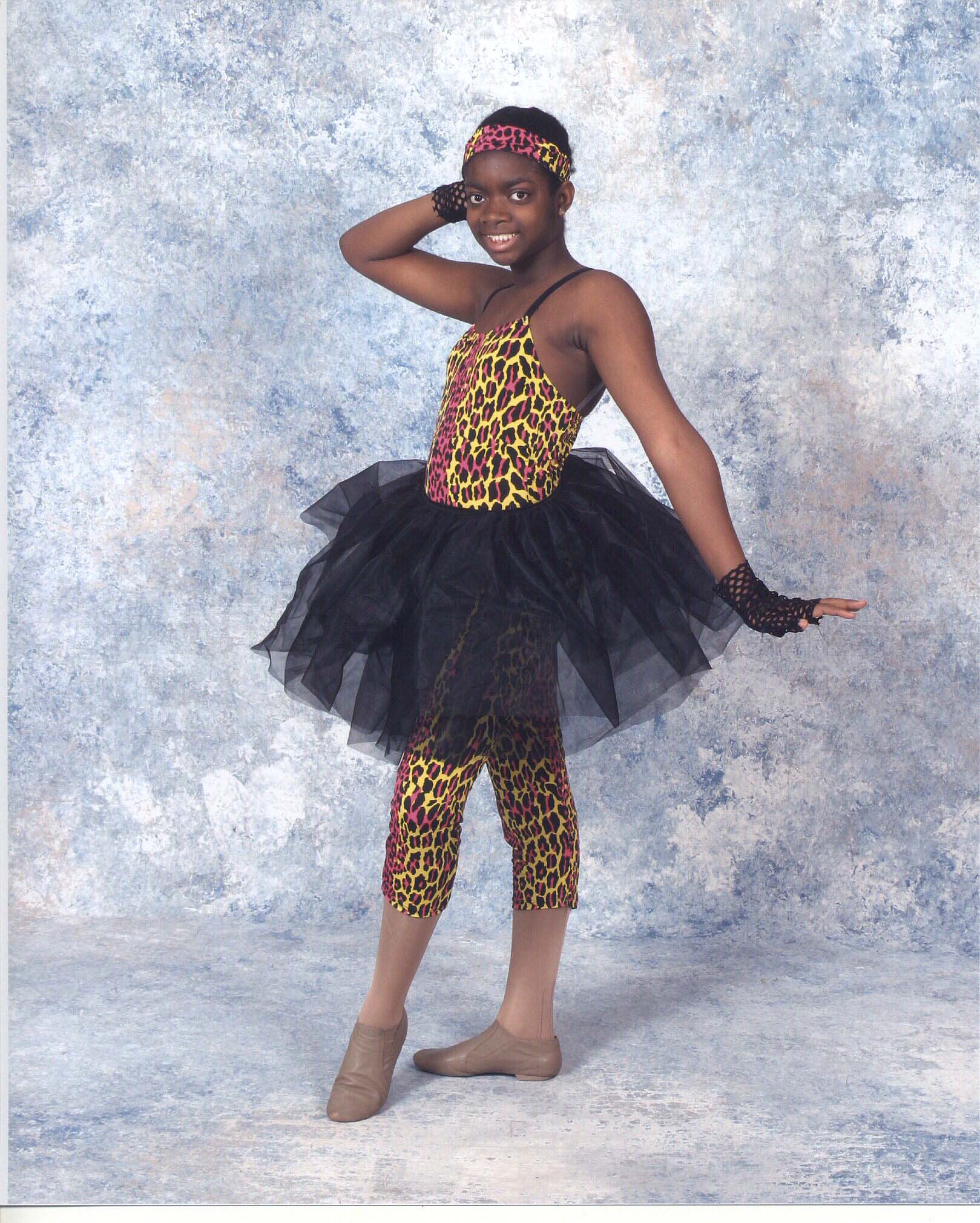 Blessin in her jazz costume.