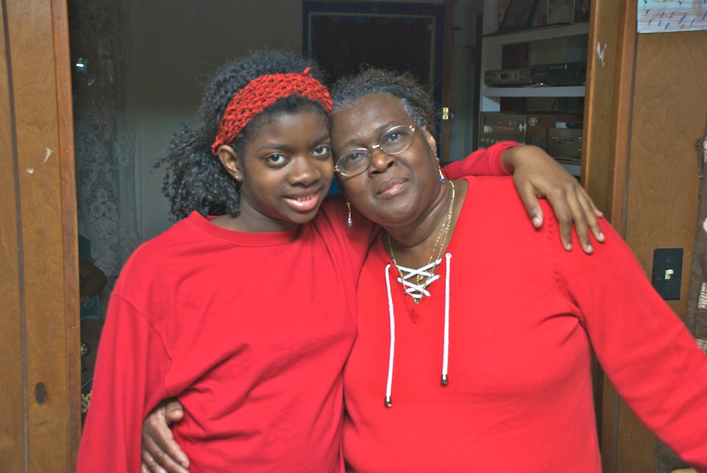 Nan hugs the grand birthday girl